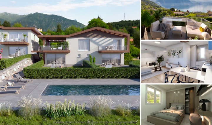 Collage Render del Progetto Ville del Sebino